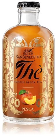 San Benedetto, Indian Black Thè, Pesca, 250 ml, a Base di Pura Acqua Minerale Naturale, Bottiglie in Vetro, Thè Intenso, Dissetante