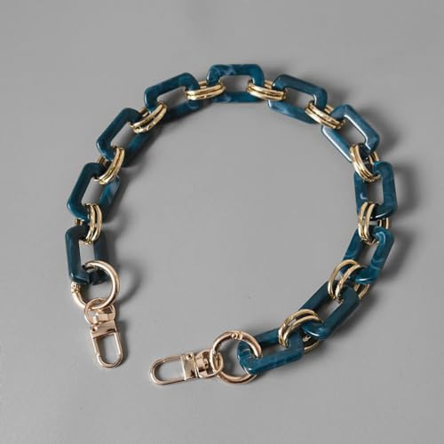 Whakano Catena per borsa in acrilico, catena di ricambio per borse con moschettone, catene per borse rimovibili, per borse da donna, manici per borse, borsetta, portafoglio, accessori, blu, 45 cm