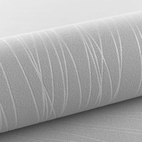 Anttyscar Mix Plain Stripe Textured Thick 3D Embossed Modern Minimalist Wallpaper Roll - Striped Flocking Wallcoverings, No Match Irregular Stripes for Bedroom, Living Room, Lounge - Silver Grey