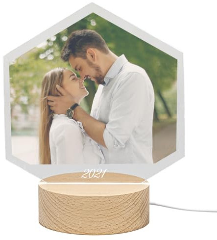 Acryglas mit Foto und Wunschtext | Personalisierte Geschenke zum Jahrestag | Glasbild Plexiglas Acryl | Fotogeschenke für Männer und Frauen | Romantische Geschenkidee Geburtstag | Optional mit Sockel