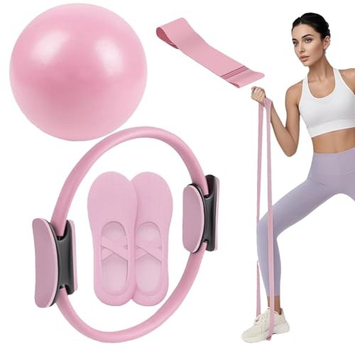 Set Attrezzi Pilates, Set Anelli Palle Pilates Portatili, Kit Pilate Casa Fascia Elastica Tonificante Anello Yoga Per Donna, Kit Attrezzi Fitness Allenamento Sets Pilate Allenamento