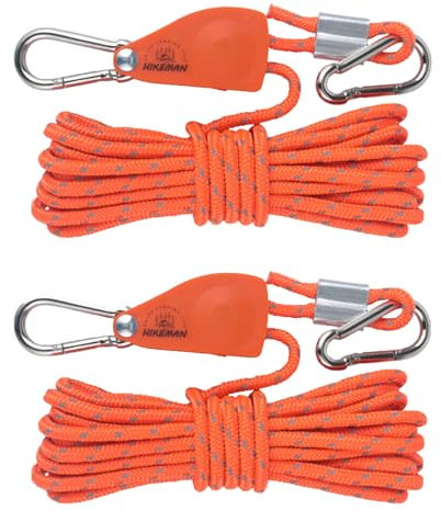 2 Stück Seil Ratsche, 5m Verstellbare Abspannseile Mit Einsteller, Starkes Outdoor Camping Knopfdesign Zeltabspannleine, Flexible Schützend Reflektierend Abspannseile Seil Für Markisen Campingzelte
