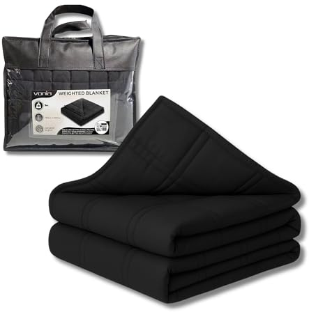 Vonia Manta de peso 9 kg - Manta pesada - Manta pesada - Manta con peso - 150 x 200 cm - Negro