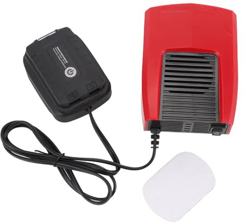 Fafeicy Calentador de Espacio con Batería de Iones de Litio, Calentador de Termostato Eléctrico Pequeño y Silencioso Portátil con Luz de Ventilador de Refrigeración, Puerto USB para