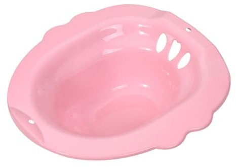 F Fityle Bain de Siège Toilette Cuvette Ergonomique, Bain de Siège Universel en PP Renforcé, Bidet Toilette WC, Bassin de Douche Vaginale, pour Femmes, Seniors et Convalescents, Hygiène Intime, Rose