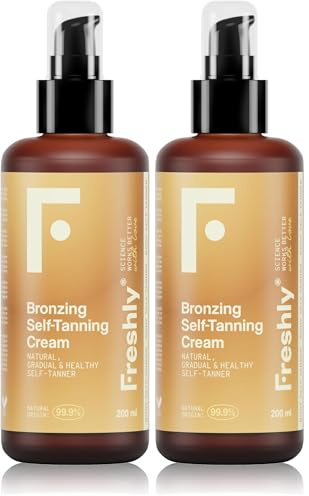 Freshly Cosmetics Bronceador natural en crema Bronzing Radiance Self-Tanning Cream, 200ml (Paquete de 2)