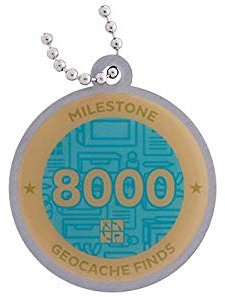 8000 Finds/Funde Coin + Tb !!gefunden Geocaching Milestone Geocoin and Tag Set