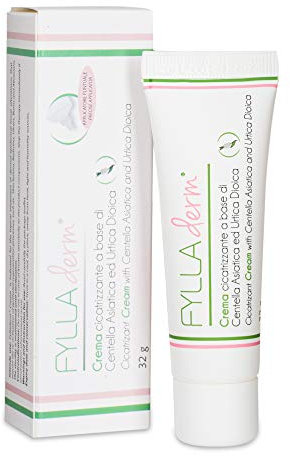 Fylladerm - Crema Cicatrizzante - A Base Di Estratti Naturali Di Centella Asiatica ed Urtica Dioica - Unguento Lenitivo Cicatrizzante per Ferite, Ulcere, Ustioni, Abrasioni - 32 Grammi