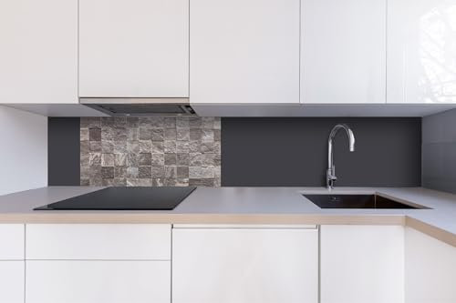 Placa de pared para cocina de 80 x 40 cm, protección contra salpicaduras para el fregadero, aluminio Dibond, grosor de 3 mm, fabricado en la UE, incluye adhesivo