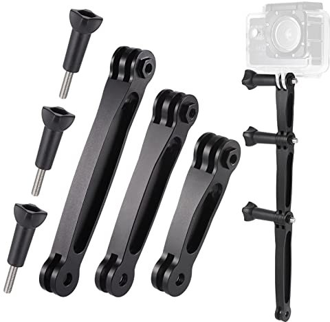 Zocipro 3-in-1 Extension Arm Mount Kit, Aluminum Alloy Extension Arm Compatible for GoPro Series, SJCAM and Other Action Cameras