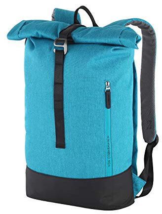 Von Cronshagen Rucksack Tjark 16l | sportlicher Daypack mit Laptopfach | Rolltop Rucksack passend für Notebooks bis 15 (petrol/black)