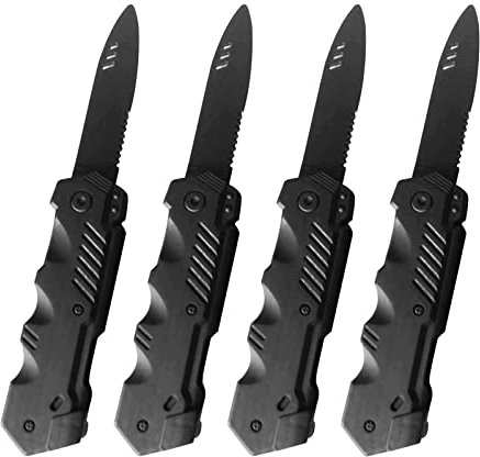 NITAIUN 4 Pz Coltello Pugnale a Scomparsa in Plastica, Prop per Scherzi Coltellino Finto Halloween Coltello Retrattile Giocattoloper Trucchi per Halloween Carneval Bambini Adulti Festa