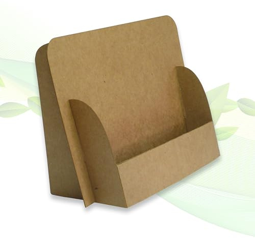 thefoldstands 5 faltbare FLYERSTÄNDER nature-eco Design ökologische Postkartenständer für DIN A6 10,5 x 14,8 cm horizontal Prospekthalter aus recycleten Karton, kurz-bis mittelfristigen Einsatz