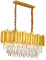 Modern Kronleuchter Kristall Leuchte,Luxus Hängeleuchte Kristall Lampe,Quadratischen Kronleuchte,10xE14 Lichter für Esszimmer, Küche, Wohnzimmer, Schlafzimmer, Flur, Café,Bar(80*30 Cm Gold)