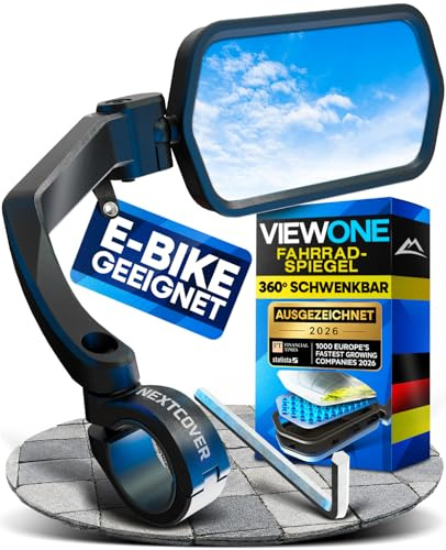 NEXTCOVER® Cykelspegel för styre [höger] med ProVision-äkta glas I fast sittande cykel backspegel I höger backspegel I Ebike I EScooter I cykelspegel E Bike