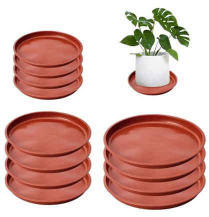 NYGGTYK Lot de 12 plateaux pour plantes, soucoupes de pot de fleurs, bac d'égouttement, plateau de plantes étanche, trois spécifications avec diamètre intérieur 11,5/13,5/15 cm