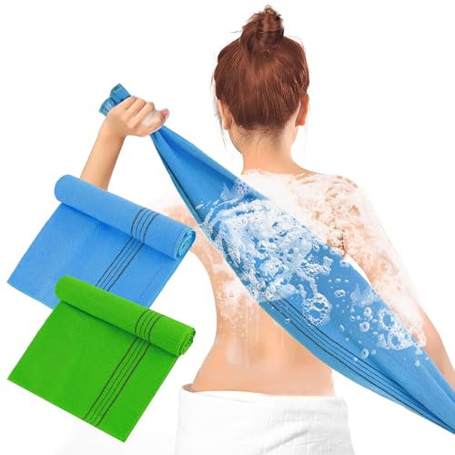 2 Stück Langer Peeling Waschlappen Peeling Schwamm Körper Dusche Exfoliating Waschlappen Für Die Reinigung Von Rücken, Armen Und Beinen Body Scrubber Badezubehör Männer Und Frauen (90 × 30cm)