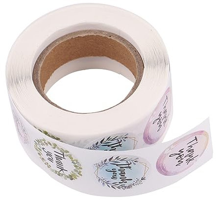 STOBOK 1rolle Thank You Aufkleber Für Shower Blütenmuster Selbstklebende Verpackungslabels Pro Rolle Für Partys Und