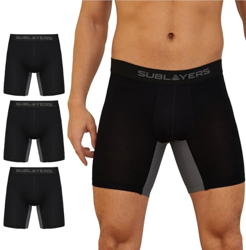 The Essentials Wardrobe 3PK Mens SL Premium Boxer - Bamboo - Black - Large