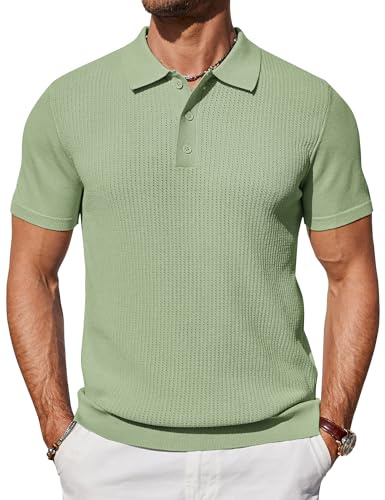COOFANDY Polo de manga corta para hombre, de punto, de verano, corte regular, informal, para golf
