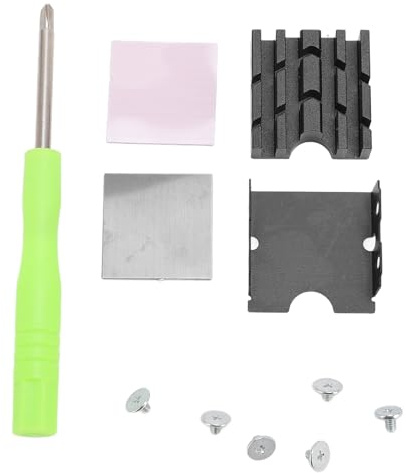 Topiky M.2 2230 SSD Heatsink, Double Sided Clamp Design Heat Sink Cooler with 6 Adjustable Height Screws, Thermal Silicone Pad, M.2 2230 NVME SSD Copper Heat Sink