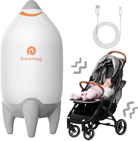 Dreamegg Kinderwagenschaukler Einschlafhilfe Baby, Automatische Babywippe Tragbare Schaukelfunktion, USB-C Wiederaufladbar, Stufenlos Einstellbar & Ultraleise, Universell für Kinderwagen & Buggy