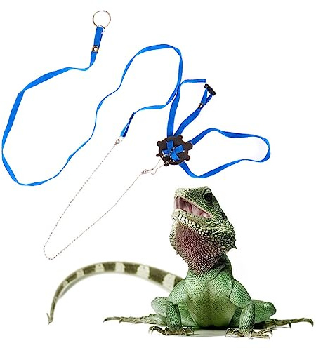Milisten Laisse pour Reptile Tortue Lézard Harnais Entraînement Extérieur Réglable Fournitures pour Animaux De Compagnie