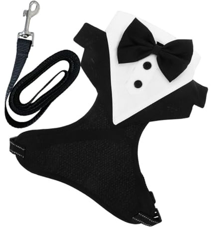 TOYANDONA Gilet Et Harnais Smoking pour Chien Costume De Fête Harnais De Cérémonie Tenue De Mariage pour Animal De Compagnie