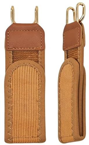 xoqoiuo 2PCS Buckleless Belts for Men, No Buckle Belts for Men Uk, Buckless Belt for Mens, Metal Hook Elastic Belt Side Waist Buckless Mens Belts Suitable for Jeans Casual Business Commuting Brown