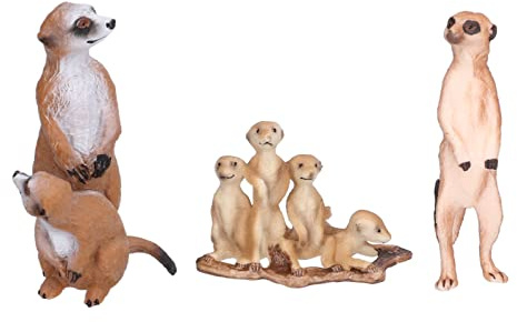 Eminchu Figura de Suricata, Modelo de Animal Seguro de PVC, Figura de Apariencia Realista con Exquisita Artesanía, Ideal para Niños a Partir de 3 Años, Decoración del Hogar y Juguete Educativo (3