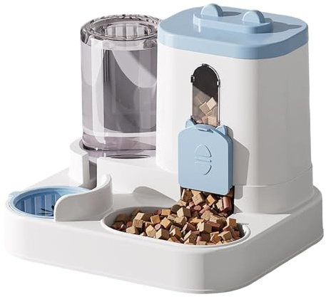 Generisch New Arrivals Cat Food Water Dispenser, 2-in-1 Automatic Cat Food Dispenser, 2 Pack, Large Capacity, Self-Feeding, for Small Medium Dogs, Puppies (Blue, One Size)