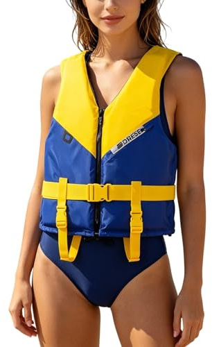 RUITOTP Giubbotto di Salvataggio Salvagente per Adulti Regolabile Galleggiante Aiuto al Galleggiamento in Schiuma Vest per Kayak Nuoto Aiuto Sport Acquatici all'aperto Comoda