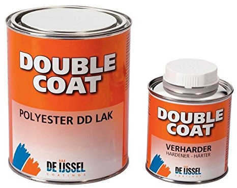 De IJssel 2K Klarlack Bootslack Double Coat | 1 kg Set | 2K-Polyester-DD-Lack transparent für Holz Gfk Epoxid Polyester ABS Stahl Aluminium