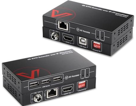 AV Access 4K HDMI USB KVM Extender TCP/IP Over Single Cat5e/6/6a/7 to 390ft