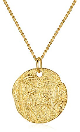 VIKI LYNN Collar Colgante de Medalla de Oro Joyería Fantasía Plata 925 Aniversario Regalo de Navidad Para Mujer Hombre Niña Chico, Color Oro