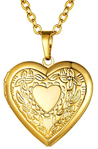GoldChic Colgante coloca Foto Guardapelo Oro Corazón, Camafeos Relicarios para Foto