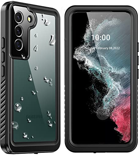 ANTSHARE for Samsung Galaxy S22 Case Waterproof Shockproof,with Built-in Screen Protector,360 Full Body Heavy Duty Protective Phone Case for S22 5G - (Black/Clear)