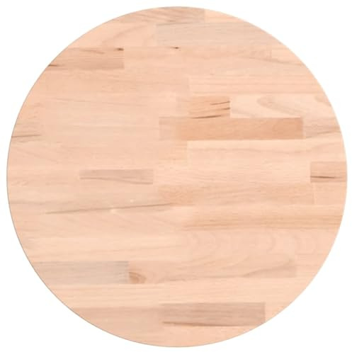 vidaXL Tischplatte, Holzplatte Holztischplatte Rund, Ersatzplatte Platte für Beistelltisch Bartisch, Massivholztischplatte Esstischplatte, Ø30x4 cm Massivholz Buche