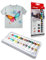 BullTek Juego de 12 pinturas permanentes para tela, pintura al temple, pintura acrílica al agua para tela, cuero, ideal para camisetas, bolsos, jeans, zapatos, ropa, cuero, para principiantes y profes