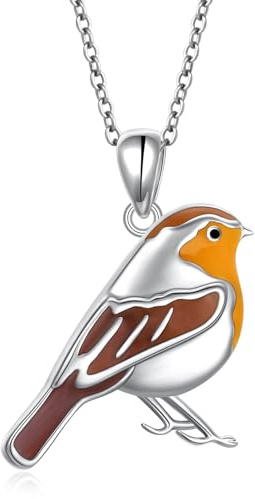 Flyow Collier animal pour femme en argent sterling 925 mignon Capybara/vache Highland/chat/rouge-gorge Collier hypoallergénique Bijou animal Cadeau pour fille, 0,78 x 0,67 Zoll (Anhänger) / 18 Zoll