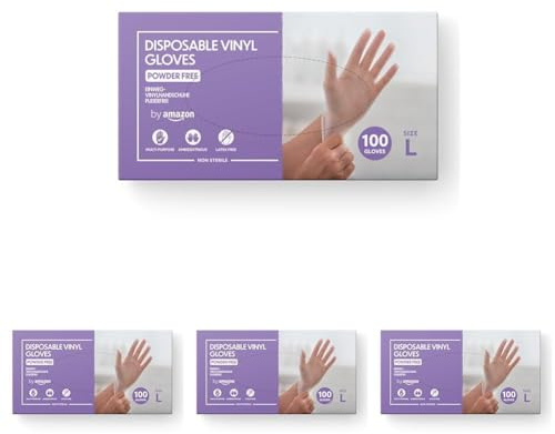 FARGIK Disposable vinyl gloves, size M, pack of 100 (L (Packung mit 4))
