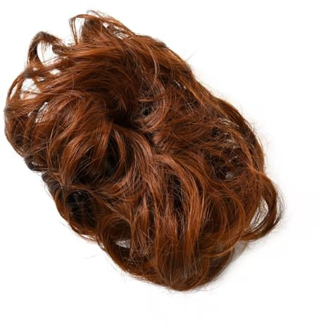 Postiche chignon avec pince - Queue de cheval en cheveux humains - Pour femme - Marron clair - Pour mariage, soirée et coiffure quotidienne