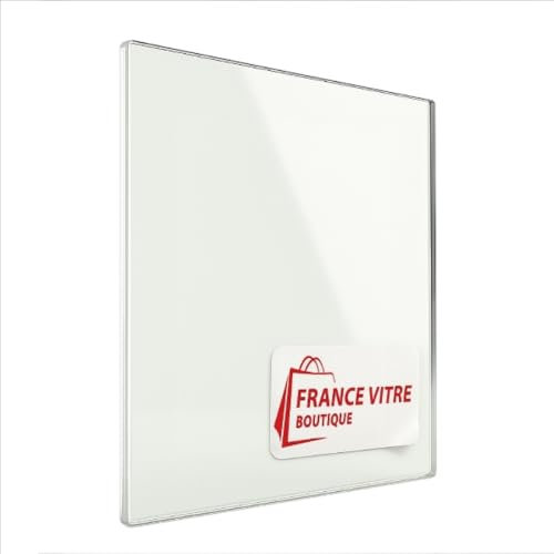 DEVILLE - modello : 7850-insert-bois - 222 x 212 x 4 mm - Autopulente - Vetro per stufa a legna - vetro camino di ricambio - vetro per caminetto resistente al fuoco fino a 800°C