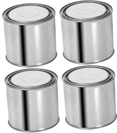 Vaguelly 4pcs Small Empty Paint Buckets with Lids Thickened Metal Containers for Sealed Sample Storage Stackable Round Cans with Exceptional Air and