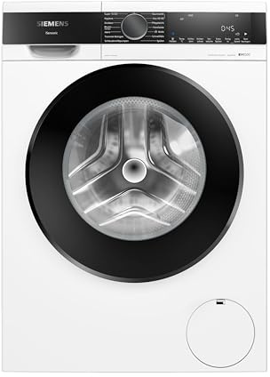 Siemens WG44G21ECO iQ500, Waschmaschine 9 kg, 1400 UpM, Made in Germany, großes LED-Display, speedPack L, Antiflecken-System, Leiser Betrieb, waterPerfect Plus, aquaStop, Weiß