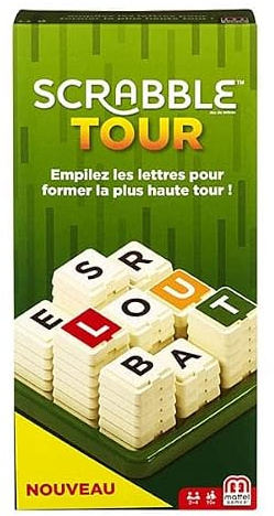 Mattel Games - Scrabble Tour, Gioco da tavolo e lettere, versione francese, GCW08, multicolore