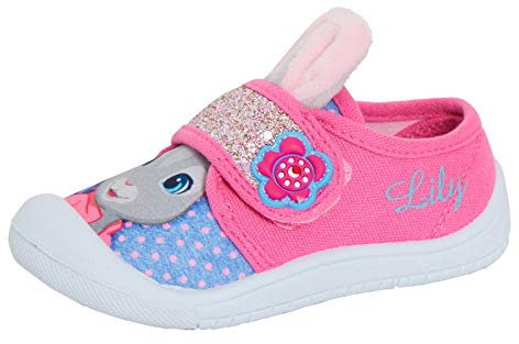Peter Rabbit Girls Lily Bobtail 3D Ears Canvas Pumps 5 UK Child Pink