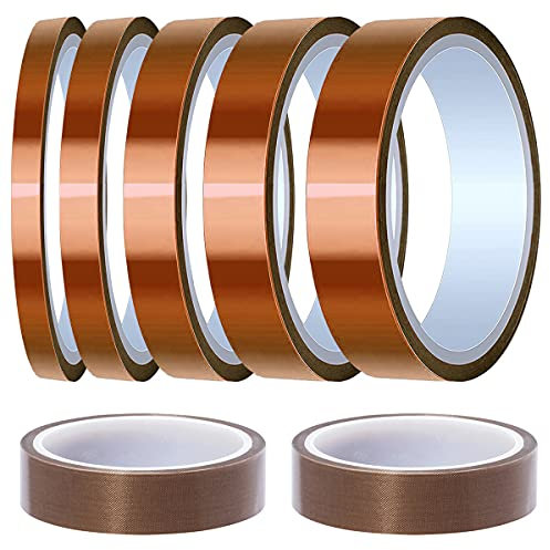 Youmile 5 Rouleaux Ruban Résistant à la Chaleur Haute Température 3/6/8/12/15mm x 33m (108ft) - Ruban Thermique à Souder Avec 2 Rouleaux 15mm x 10m (33ft) Teflon