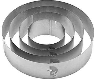 Doyzee Supplies Cake Mold Set - Pastry & Mousse Ring Molds for Baking - 4/6/8/10 Inch