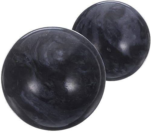 SOLUSTRE 2stücke Schwarze Jadeball Für Gesundheitsübungen Relief-jadeball Massage-jadeball Hand-jadeball Jadeball Für Gymnastik